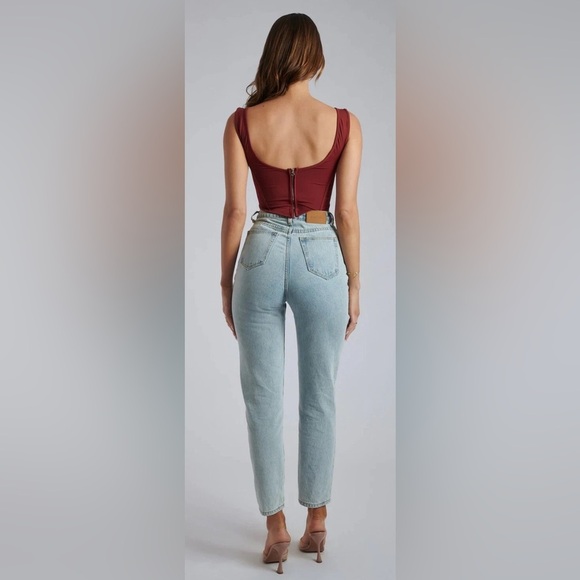 Meshki Azar Mesh Corset with Binding in Deep Wine - Size L - Picture 3 of 4